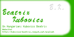 beatrix kubovics business card